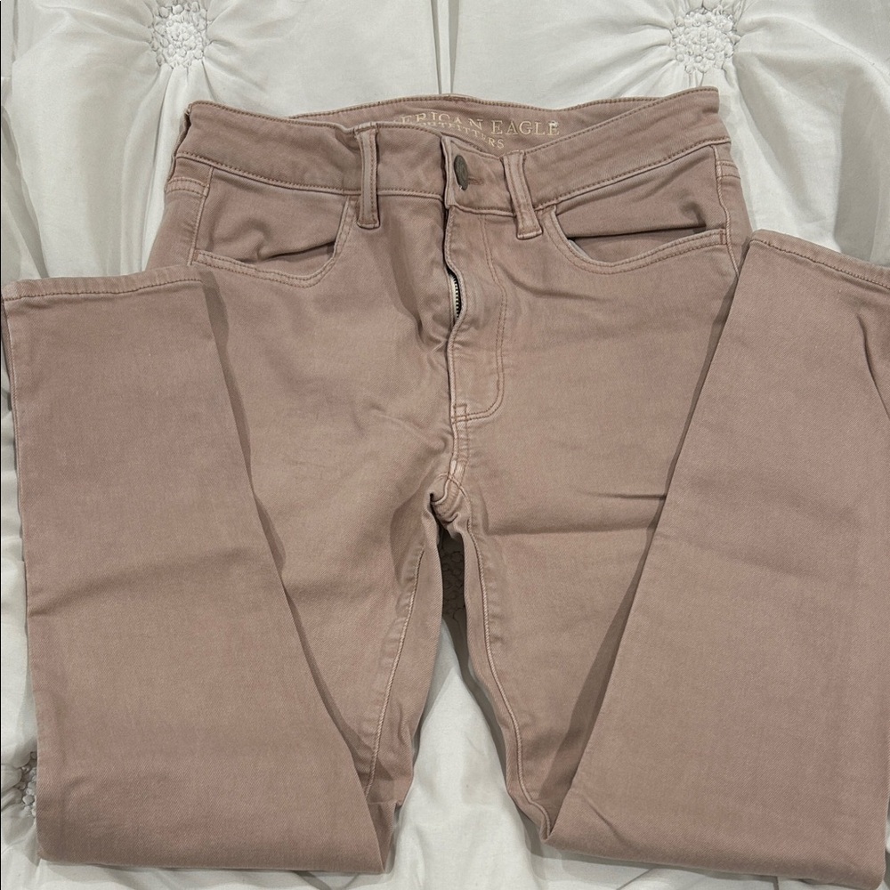 American Eagle Outfitters Women's Mauve Straight Leg Jeans